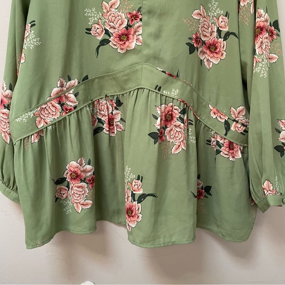Loft bouquet floral peplum blouse top XXL - Picture 3 of 9